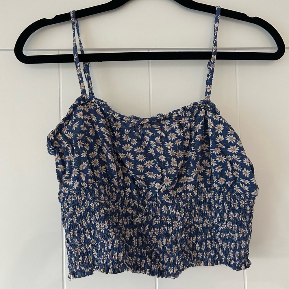 🐧2/$15 American Eagle Floral Ruched Tank Top